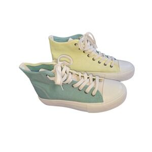 Women's AMERICAN EAGLE High Top Sneakers Teal & Yellow Size 8